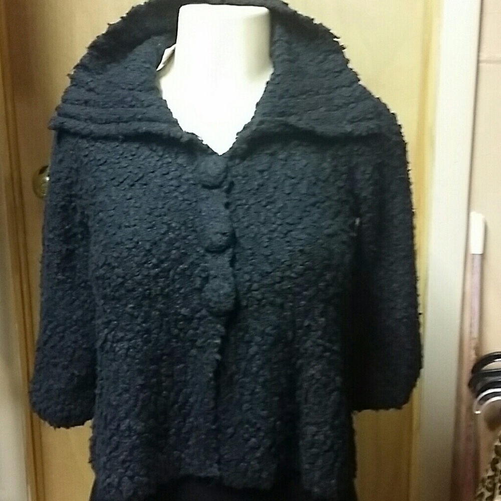 New Talbot's Black Boucle Crop jacket